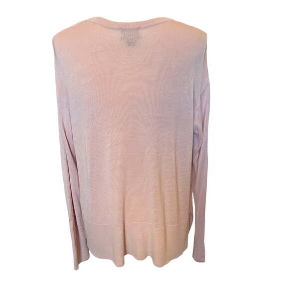 Worthington SZ L Waterfall Front Open Cardigan Soft Pink Long Sleeve - Picture 2 of 2